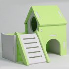 Pet Double Layer Hamster Nest Small Hiding Stairs House Toy  green