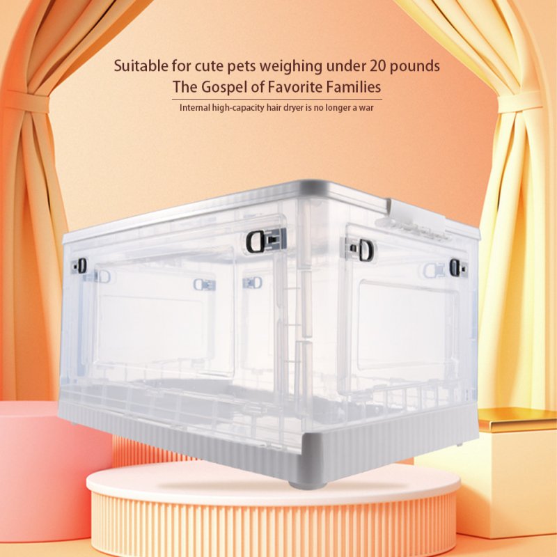 Pet Drying Box For Cats Dogs, Portable Pet Dryer Crate Cage, Transparent Pet Bath Grooming Dryer Box With Wheels For Cats Rabbits Small Medium Dogs Small