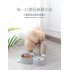 Pet Dual bowls Automatic Food Feeder Water Fountain No Wet Mouth for Dog Cat Dispenser blue L