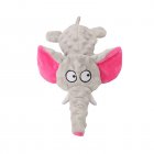 Pet Elephant Shape Plush Toy With Crinkle Paper Bite Resistant Squeaky Toys Teething Chew Toy