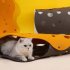 Pet Felt Diy Splicing Tunnel Deformable Kitten Cats Nest Interactive Toy Grey Yellow