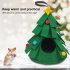 Pet Felt Warm Nest Christmas Tree Shaped Small Animal Sleeping Bed for Hamster Guinea Pig Green