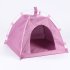 Pet Folding Sleeping Tent with Bed Mat Waterproof Detachable Pet Tent Four corner Tent for Pet Outdoor Travel Supplies  Pink 40 40 38