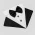Pet Formal Necktie British Style Bow Tie Pet Accessories For Small Medium Dog Cat Black and white M