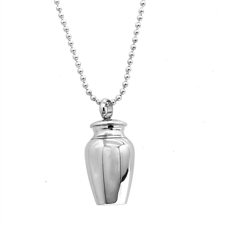 Pet Funeral Urns Cremation Jewelry Dog Urn Necklace for Dog Ashes Paw Print for Ashes  Silver