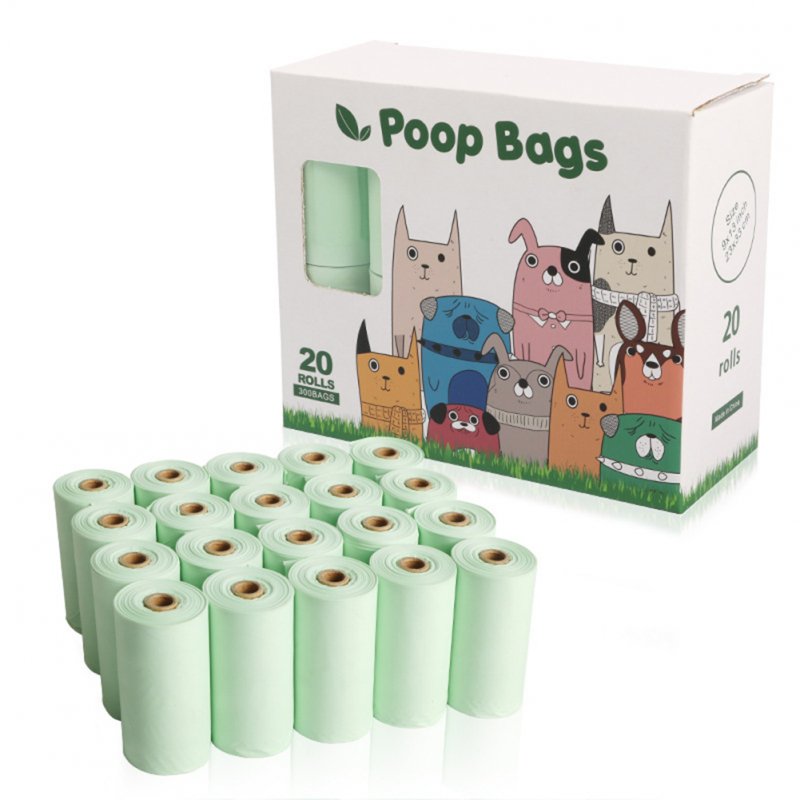 Pet Garbage  Bag Biodegradable Compost Poop Picking Bag Solid Color Pet Supplies 20 rolls_Pure color corn 23*33cm*0.015mm thickness