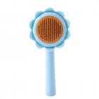 Pet Grooming Brush Cat Brush With Large Button 135° Tilt Angle Cat Deshedding Brush One Click Hair Removal For Dogs Cats Living Room Bedroom blue