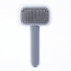 Pet Grooming Brush Cat Dog Massage Comb One Key Hair Removal Comb Shedding Brush grey