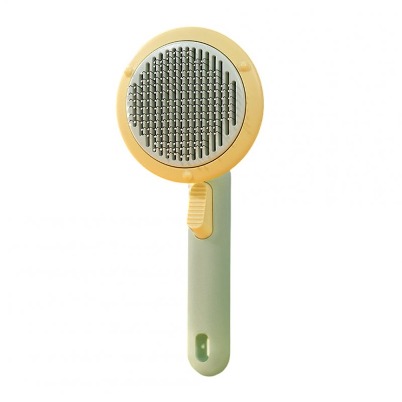 Pet Grooming Brush Hair Removal Comb Shedding Brush Self-cleaning Needle Comb Massage Tool Pets Supplies Avocado color