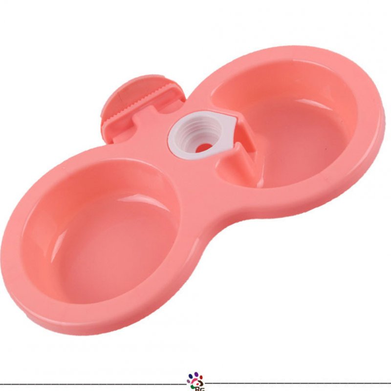 Pet Hanging Double Bowl Drinking Fountain Feeding Bowl for Dogs Rose Red_S: 24.5*12.3.5CM