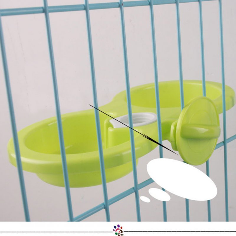 Pet Hanging Double Bowl Drinking Fountain Feeding Bowl for Dogs green_L: 29.5*15*4.5CM