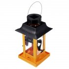 Pet Hanging Feeder with Solar LED Lamp for Outdoor Birds Parrot Supplies Home Garden Decor yellow