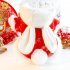 Pet Hooded Cape Cloak With Plush Ears Soft Comfortable Pets Cosplay Costume For Christmas New Year Decoration red Size L