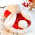 Pet Hooded Cape Cloak With Plush Ears Soft Comfortable Pets Cosplay Costume For Christmas New Year Decoration red Size L