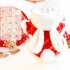 Pet Hooded Cape Cloak With Plush Ears Soft Comfortable Pets Cosplay Costume For Christmas New Year Decoration red Size L