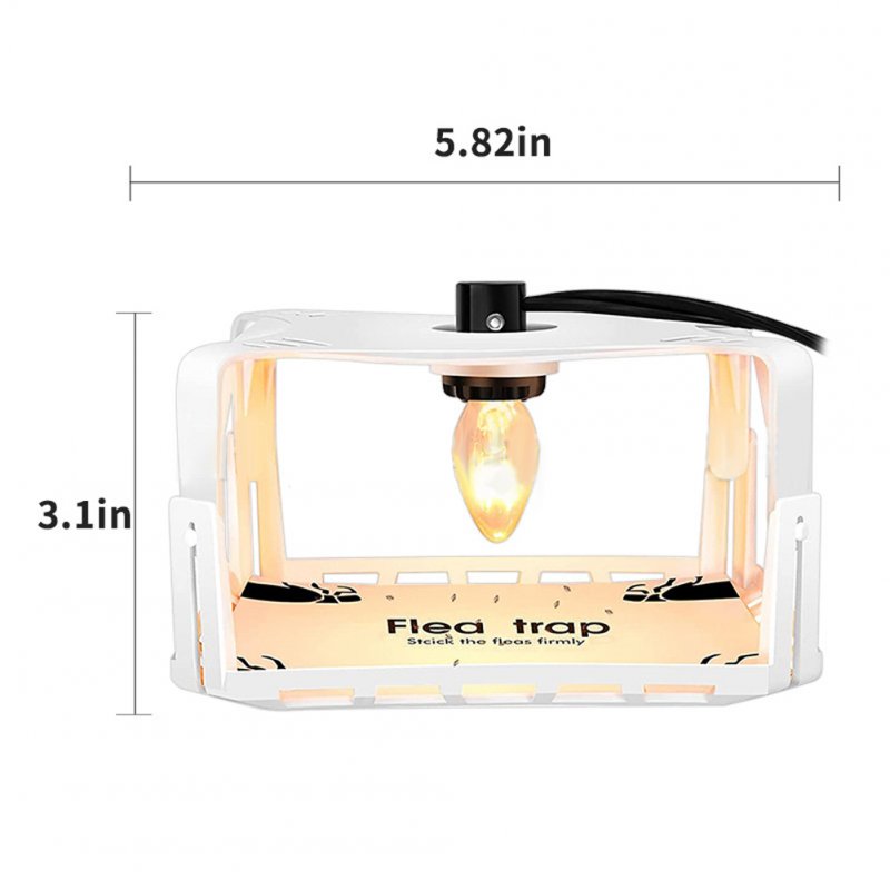 Pet Household Flea Trap Light Square Telescopic Sticky Flea Trap For Living Room Bedroom Kitchen Toilet US plug 110V