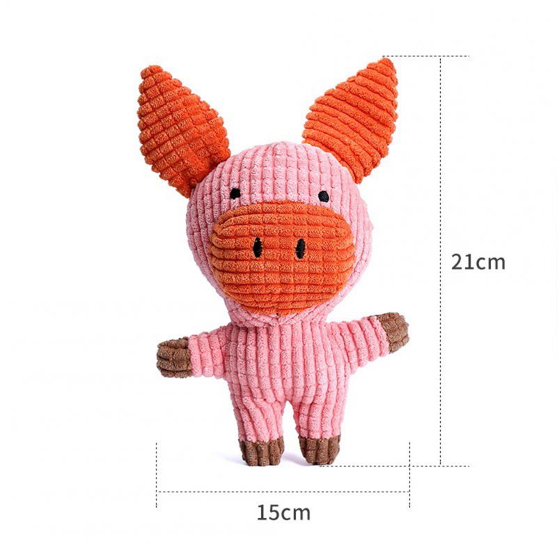 Pet Interactive Plush Toys Rabbit Cow Elephant Animal Shape Molar Chew Toys For Medium Large Dogs Cats piggy