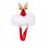 Pet Lace Christmas Hat Headdress Adjustable Drawstring Design Elk White Ball Cap