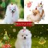 Pet Lace Christmas Hat Headdress Adjustable Drawstring Design Elk White Ball Cap