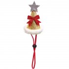 Pet Lace Christmas Hat Headdress Adjustable Drawstring Design Gold Star Hat