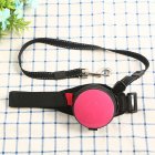 Pet Leashes Hands-free Automatic Shrink Nylon Leash Pets Pull Dog Chains Traction Ropes Rose red_L