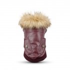 Pet Leather Coat Jacket Waterproof Outdoor Winter Warm Puppy Clothes Outerwear