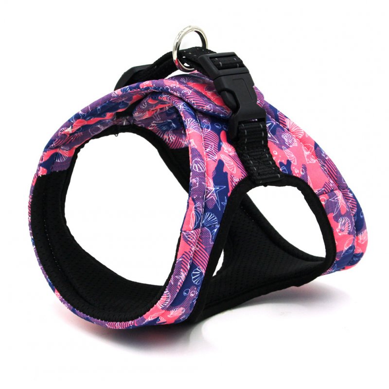 Pet Lightweight Vest Type Reflective Printing Leash for Small And Medium Sized Dogs 2#_S adjustment 40-45cm