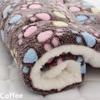 Pet Mat Thickening Warm Autumn Winter Cat Dog Blanket Anti slip Cushion Coffee Footprint 1  32 25cm