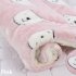 Pet Mat Thickening Warm Autumn Winter Cat Dog Blanket Anti slip Cushion Pink bear head 1  32 25cm