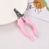 Pet Nail Scissor with File Stainless Steel Animal Grooming Tool for Dog Cat Pink with file