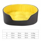 Pet Nest  Wrapped Two color Washable 3D Spring Comfortable Cat and Dog Kennel with Mat Black yellow nest S  49cm 35cm 