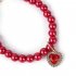 Pet Pearl Necklace With Heart shaped Diamond Pendant Cat Jewelry With Safety Buckle For Small Medium Dogs red One size fits all