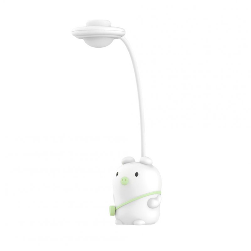 Pet Pig Table Lamp Learning LED Folding USB Charging Child Escritorio Night Light white