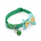 Pet Plaid Bowknot Collar for Cat Dog Adjustable Collar with Bell  Green_1.0