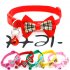 Pet Plaid Bowknot Collar for Cat Dog Adjustable Collar with Bell  Green 1 0