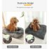 Pet Plush Mat Bed Portable Foldable Space Saving Winter Warm Square Kennels Orange Beige