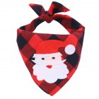 Pet Printing Bibs Saliva Towel Christmas Pattern Costume Decor for Small Cat Dog Christmas red plaid + Santa Claus