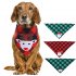 Pet Printing Bibs Saliva Towel Christmas Pattern Costume Decor for Small Cat Dog Christmas red plaid   Santa Claus
