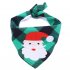 Pet Printing Bibs Saliva Towel Christmas Pattern Costume Decor for Small Cat Dog Christmas green plaid   fawn