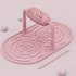 Pet Puzzle Slow Feeder Toys Silicone Food Tray 3 Heights Adjustable Interactive Roller For Cats Dogs pink 55 x 32 x 34cm