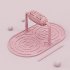 Pet Puzzle Slow Feeder Toys Silicone Food Tray 3 Heights Adjustable Interactive Roller For Cats Dogs pink 55 x 32 x 34cm