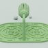 Pet Puzzle Slow Feeder Toys Silicone Food Tray 3 Heights Adjustable Interactive Roller For Cats Dogs green 55 x 32 x 34cm