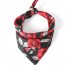 Pet Rose Printing Collar Tie Strap Cotton Scarf Saliva Towel for Cat Dog Wear Black Neck circumference 25 48CM
