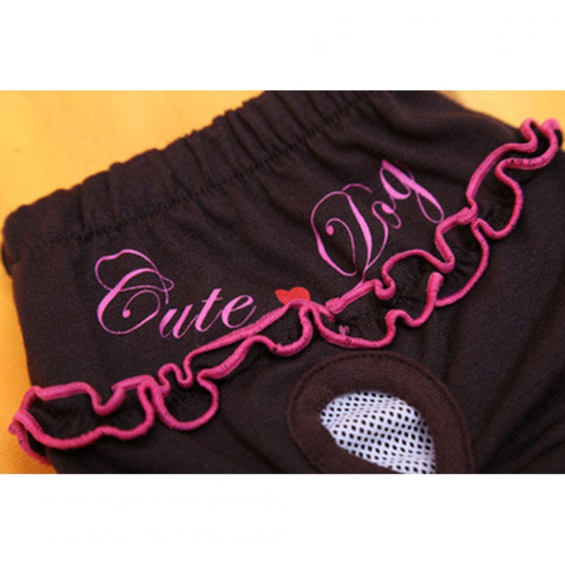 Pet Safety pants Lace Physiological Menstrual Hygiene Pants Brown_M