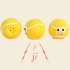 Pet Smile Latex Ball Sounding Toy Squeak Ball Teeth Cleaning Toy Pets Interactive Play Supplies Yellow 8cm