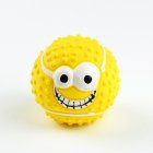 Pet Smile Latex Ball Sounding Toy Squeak Ball Teeth Cleaning Toy Pets Interactive Play Supplies Yellow 8cm