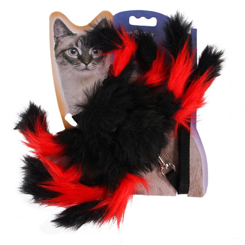 Pet Spider Shape Chest Strap Leash for Cat Halloween Christmas Wear red_One size