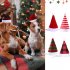 Pet Striped Christmas Hat Multicolor Cat Dog Dress Up Headwear Pet Supplies for Xmas Party Decor red and green Polka dot