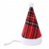 Pet Striped Christmas Hat Multicolor Cat Dog Dress Up Headwear Pet Supplies for Xmas Party Decor red plaid B