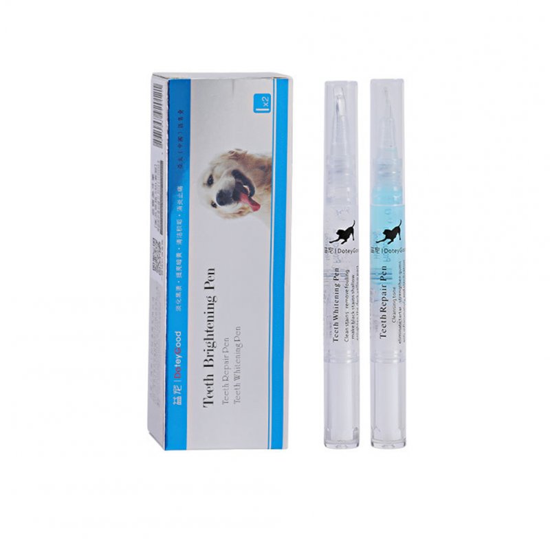 Pet Teeth Cleaning Kit Pet Beauty Toothbrush Dog Cat Tartar Dental Stone Cleaning Pen 5ml-2 pieces/box